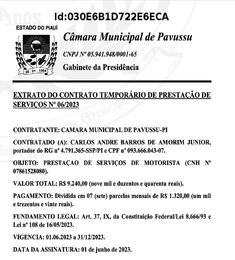 1 - EXTRATO DE CONTRATO TEMPORÁRIO DE PRESTAÇÃO DE SERVIÇOS - N° 006-2023.png