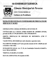 Extrato De Contrato Temporário De Prestação De Serviços - N° 006-2023